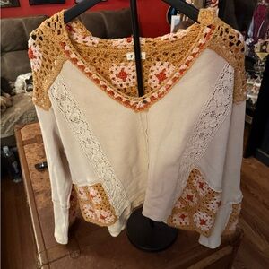 POL Crochet Patchwork Sweater